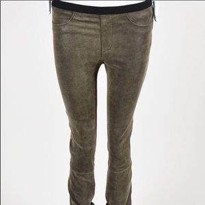 Helmet Lang Gray Suede Leather Leggings Pants